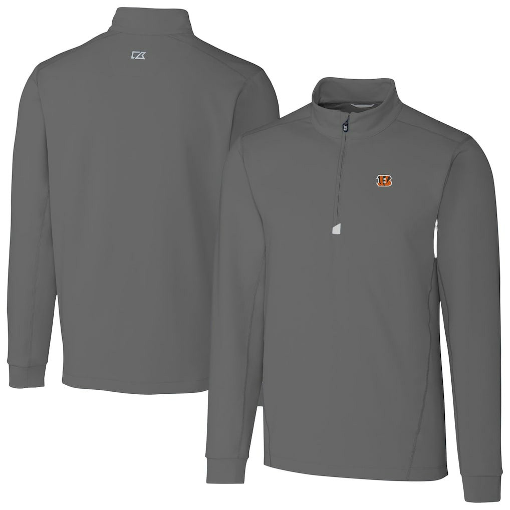 Cincinnati Bengals Cutter & Buck Big & Tall Traverse Stretch Quarter-Zip Top | NFL Discount