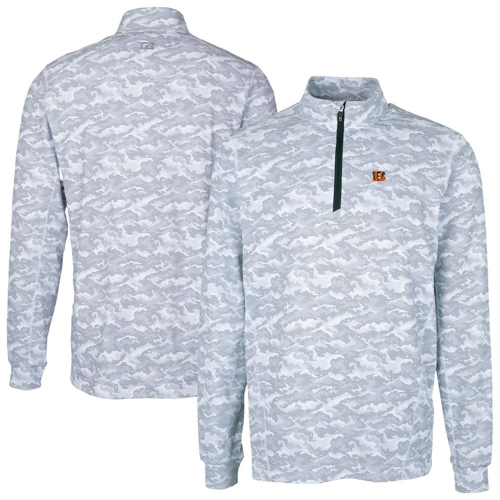 Cincinnati Bengals Cutter & Buck Big & Tall Traverse Eco Camo Tri-Blend DryTec Quarter-Zip Jacket | NFL Online