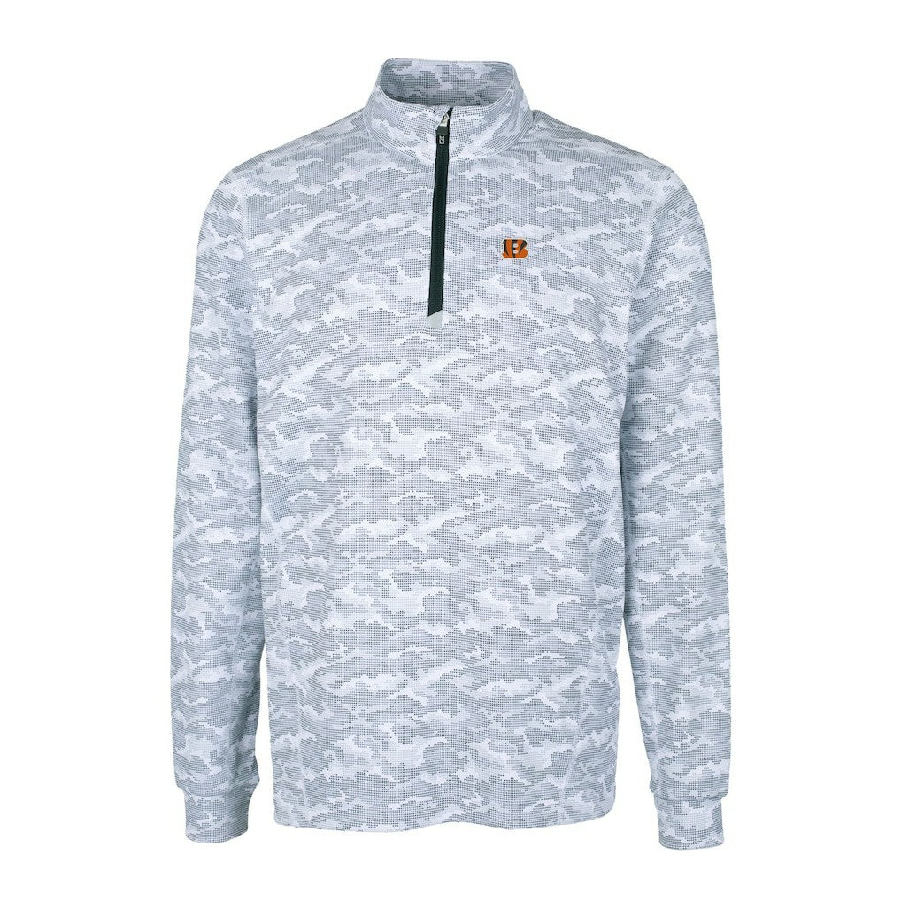 Cincinnati Bengals Cutter & Buck Big & Tall Traverse Eco Camo Tri-Blend DryTec Quarter-Zip Jacket | NFL Online