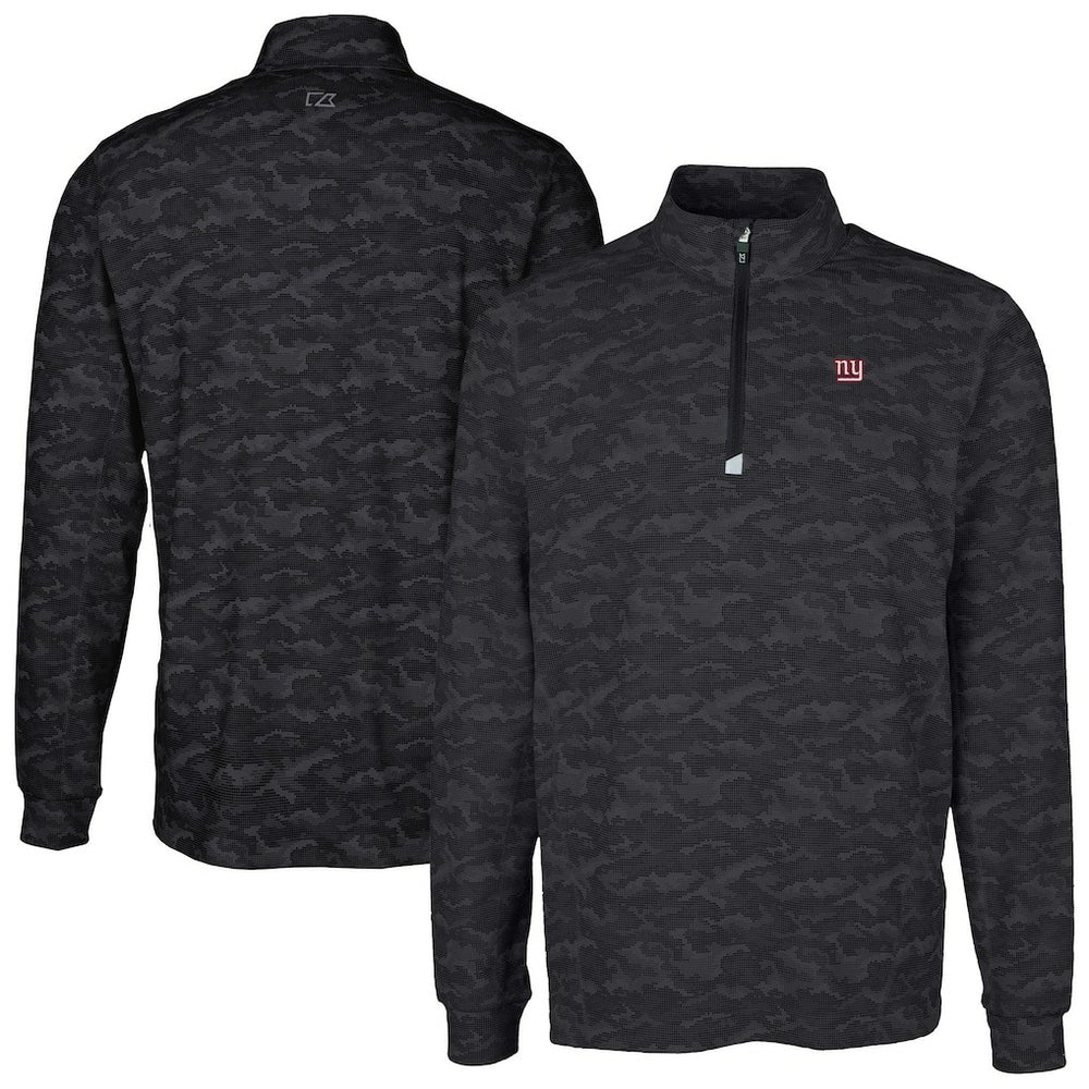 New York Giants Cutter & Buck Big & Tall Traverse Eco Camo Tri-Blend DryTec Quarter-Zip Jacket | NFL Online