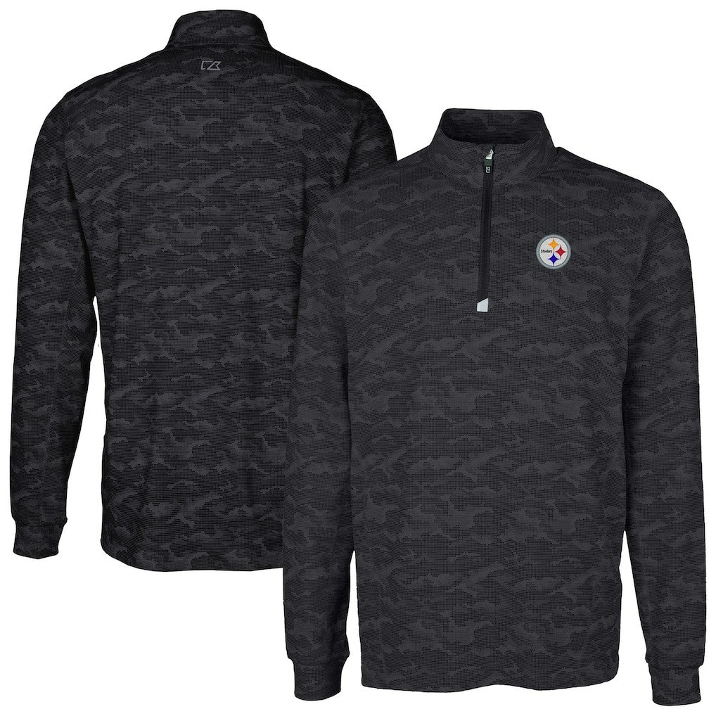 Pittsburgh Steelers Cutter & Buck Big & Tall Traverse Eco Camo Tri-Blend DryTec Quarter-Zip Jacket | NFL Near me