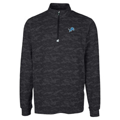 Detroit Lions Cutter & Buck Big & Tall Traverse Eco Camo Tri-Blend DryTec Quarter-Zip Jacket | NFL Outlet