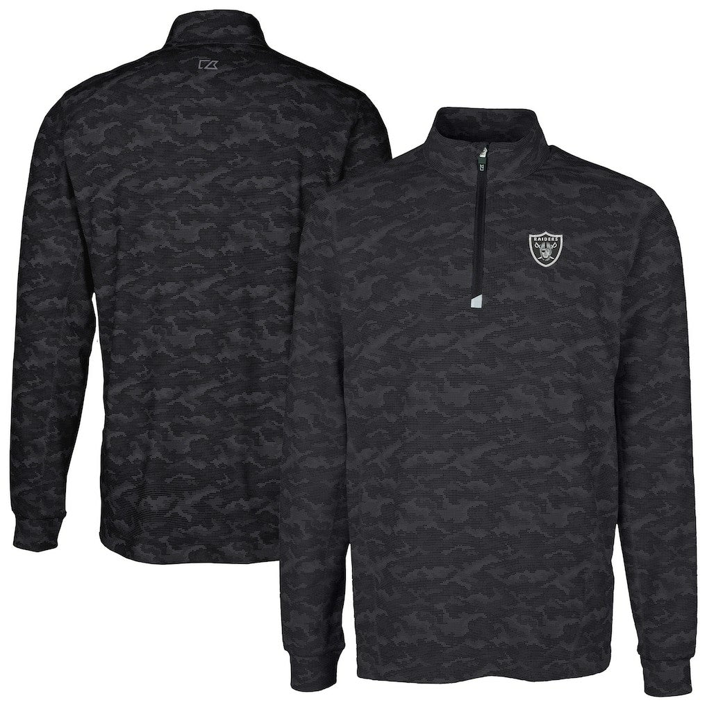 Las Vegas Raiders Cutter & Buck Big & Tall Traverse Eco Camo Tri-Blend DryTec Quarter-Zip Jacket | NFL Near me