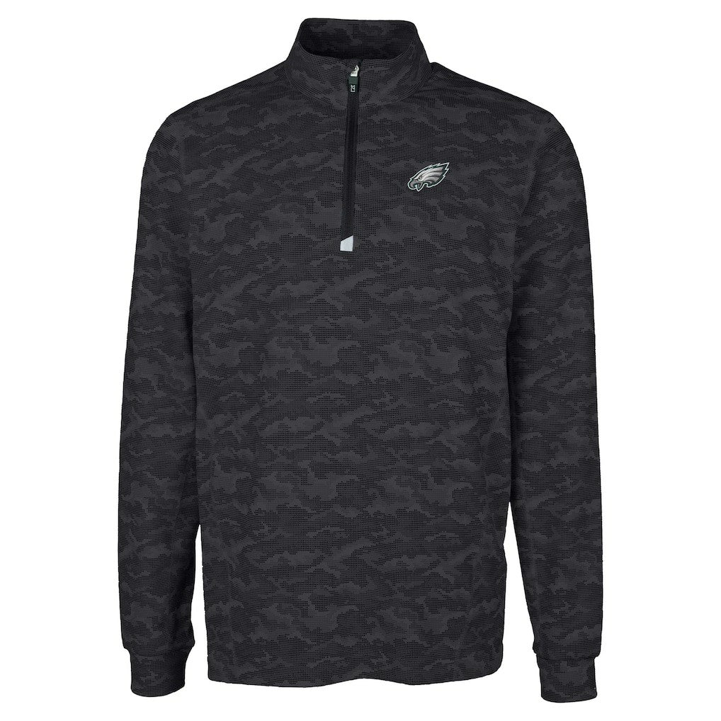 Philadelphia Eagles Cutter & Buck Big & Tall Traverse Eco Camo Tri-Blend DryTec Quarter-Zip Jacket | NFL Discount