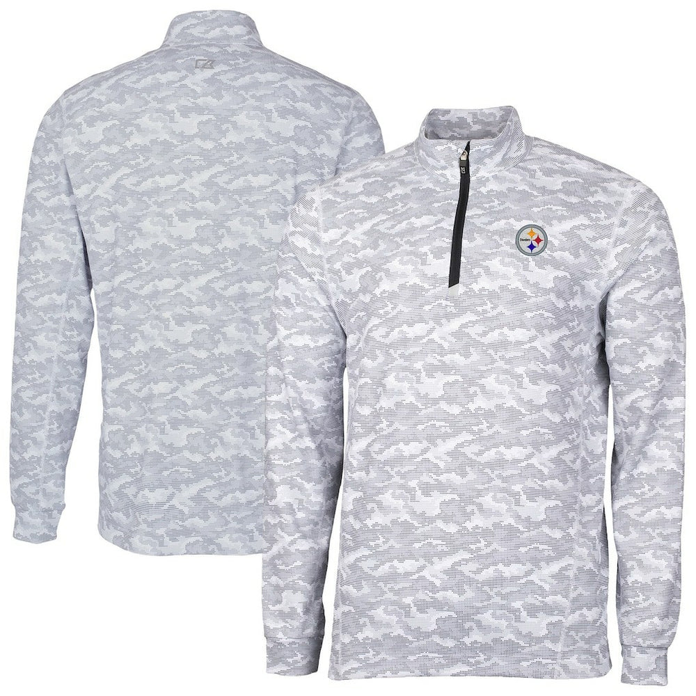 Pittsburgh Steelers Cutter & Buck Big & Tall Traverse Eco Camo Tri-Blend DryTec Quarter-Zip Jacket | NFL Hot