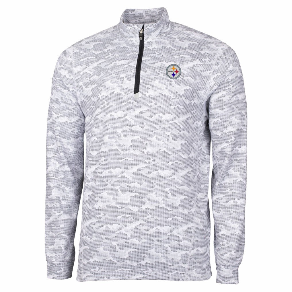 Pittsburgh Steelers Cutter & Buck Big & Tall Traverse Eco Camo Tri-Blend DryTec Quarter-Zip Jacket | NFL Hot