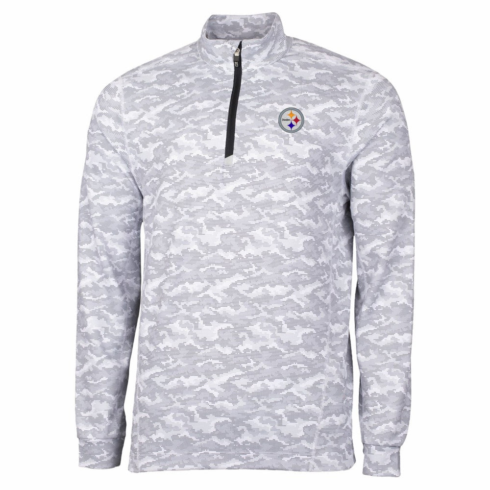 Pittsburgh Steelers Cutter & Buck Big & Tall Traverse Eco Camo Tri-Blend DryTec Quarter-Zip Jacket | NFL Hot