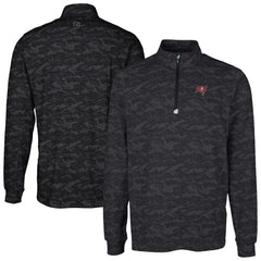 Tampa Bay Buccaneers Cutter & Buck Big & Tall Traverse Eco Camo Tri-Blend DryTec Quarter-Zip Jacket | NFL Sale