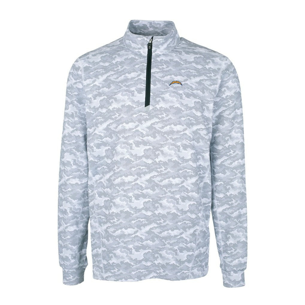 Los Angeles Chargers Cutter & Buck Big & Tall Traverse Eco Camo Tri-Blend DryTec Quarter-Zip Jacket | NFL Hot