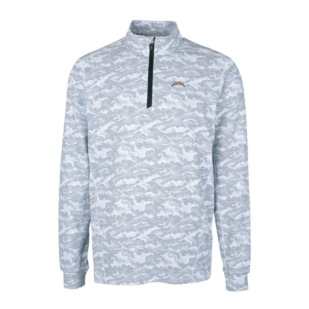 Los Angeles Chargers Cutter & Buck Big & Tall Traverse Eco Camo Tri-Blend DryTec Quarter-Zip Jacket | NFL Hot
