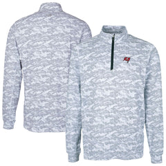 Tampa Bay Buccaneers Cutter & Buck Big & Tall Traverse Eco Camo Tri-Blend DryTec Quarter-Zip Jacket | NFL New