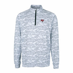 Tampa Bay Buccaneers Cutter & Buck Big & Tall Traverse Eco Camo Tri-Blend DryTec Quarter-Zip Jacket | NFL New