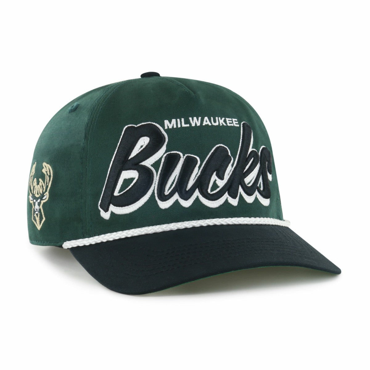 Hunter Green/Black Milwaukee Bucks '47 Dropshadow Rope Hitch Adjustable Hat | NBA