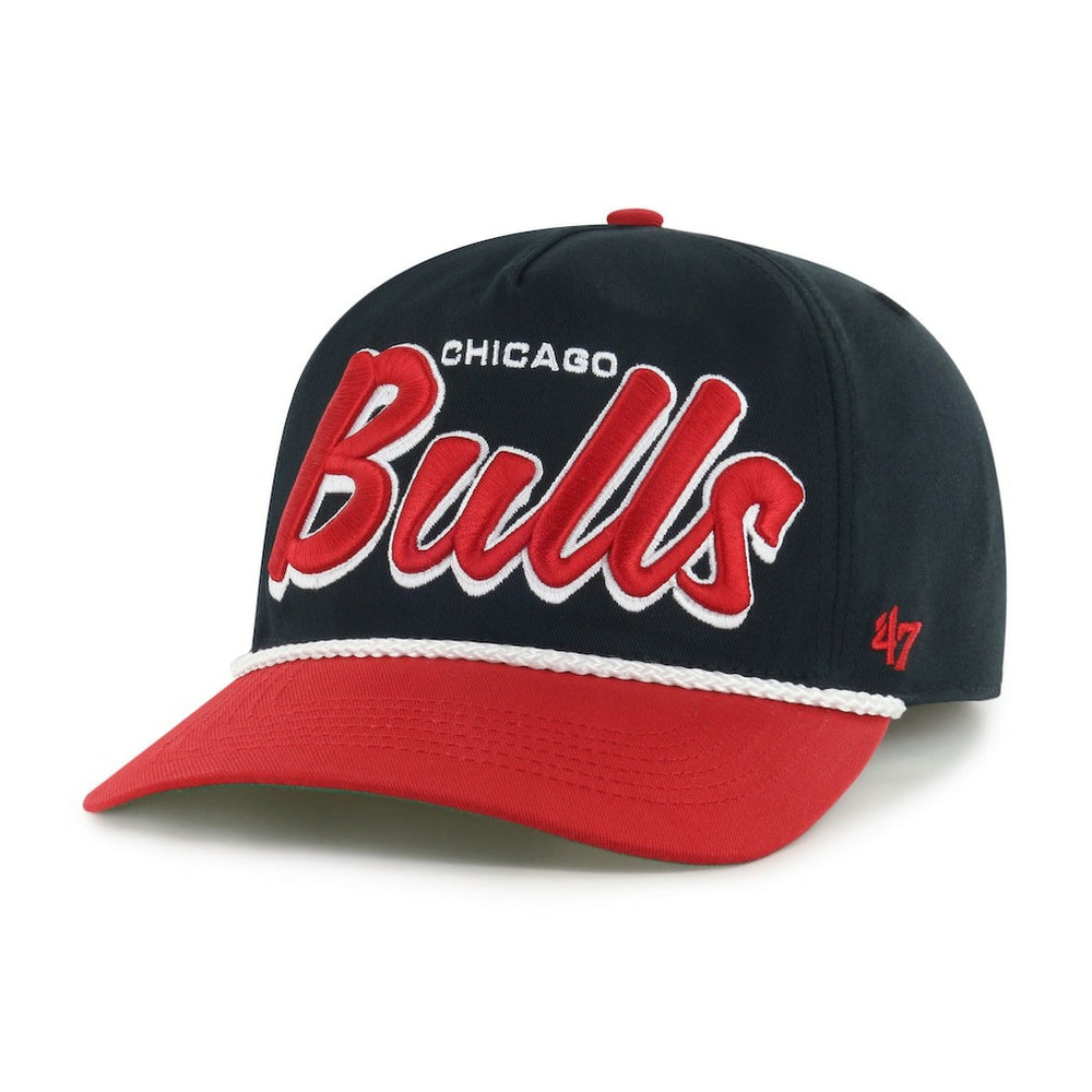 Black/Red Chicago Bulls '47 Dropshadow Rope Hitch Adjustable Hat | NBA