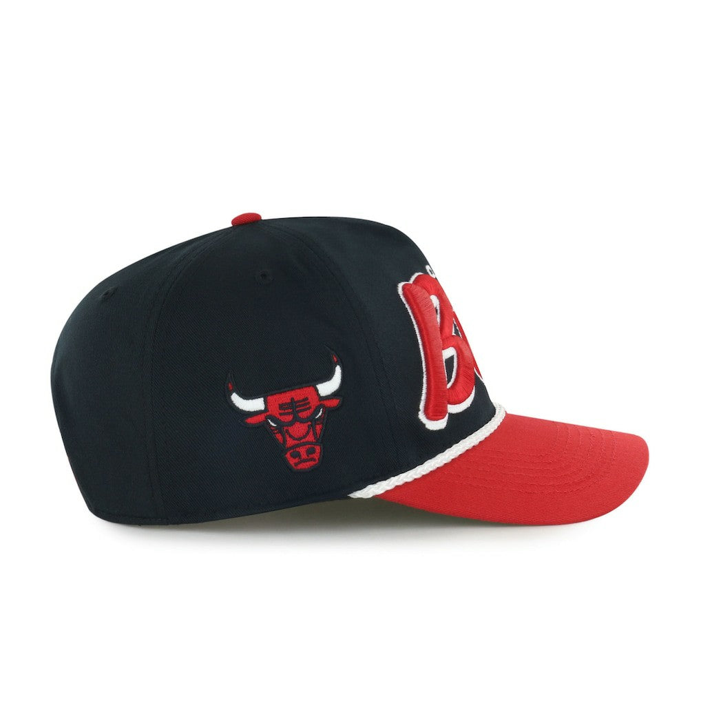 Black/Red Chicago Bulls '47 Dropshadow Rope Hitch Adjustable Hat | NBA