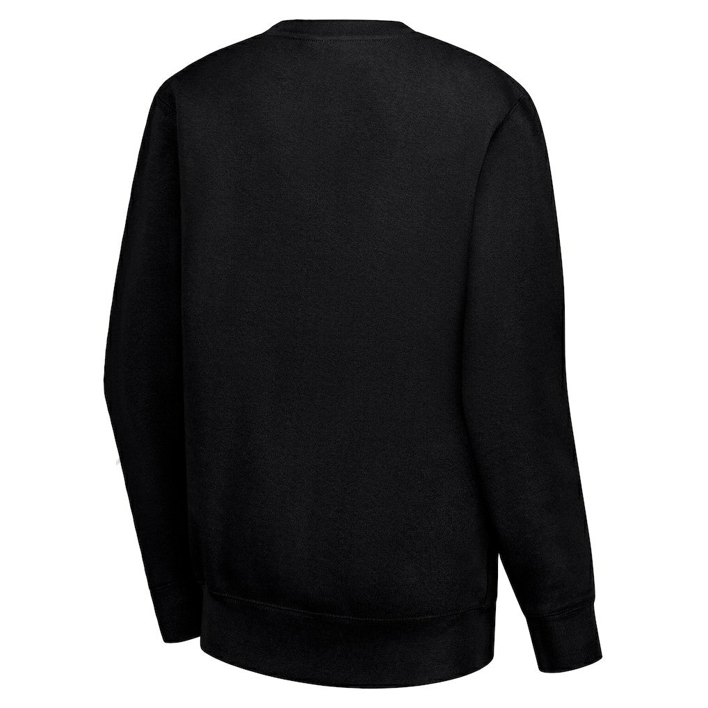 Black Golden State Warriors G-III 4Her by Carl Banks Women's Leopard Heart Fleece Pullover Sweatshirt sale | NBA