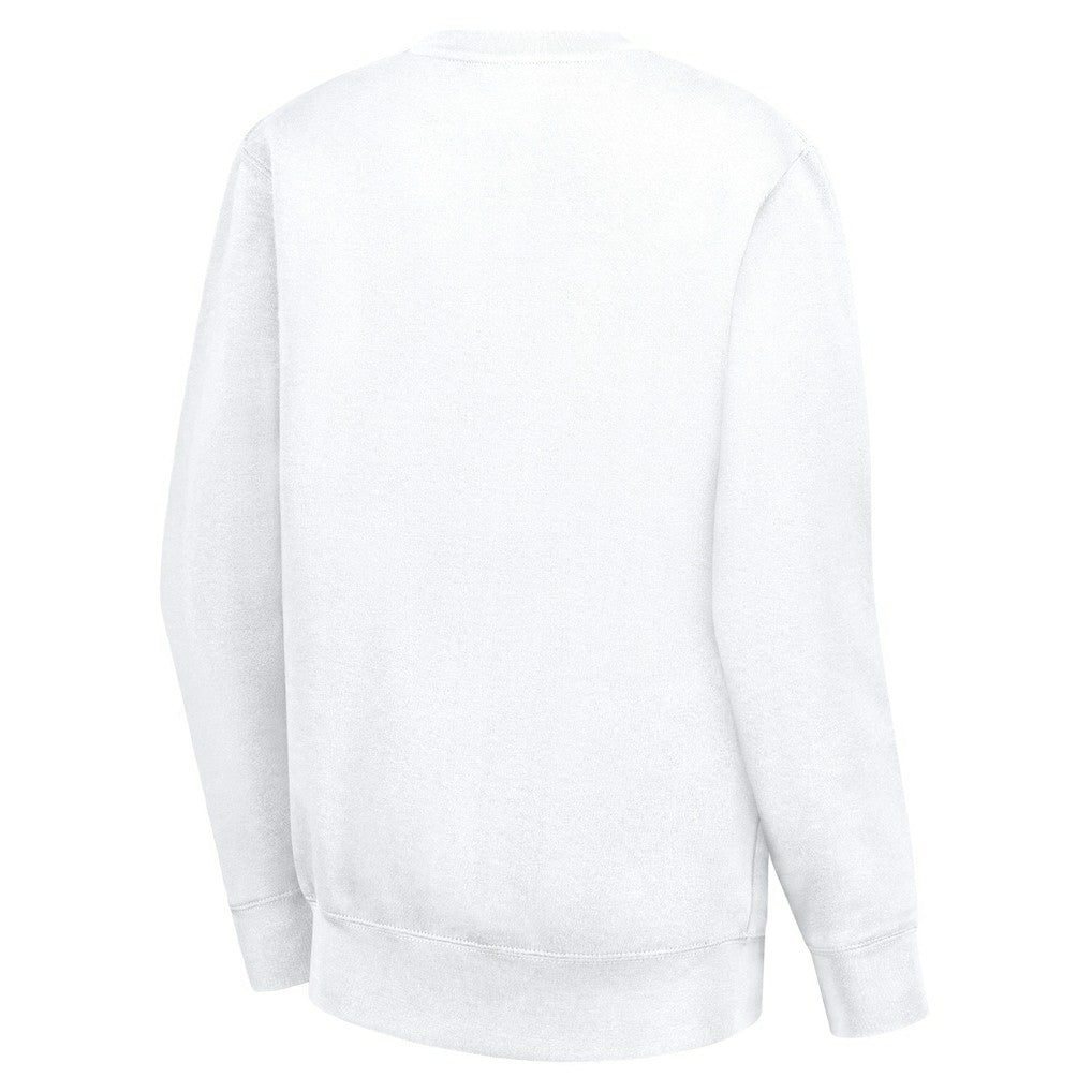 White Cleveland Cavaliers G-III 4Her by Carl Banks Women's Leopard Heart Fleece Pullover Sweatshirt sale | NBA