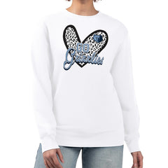 White Memphis Grizzlies G-III 4Her by Carl Banks Women's Leopard Heart Fleece Pullover Sweatshirt | NBA