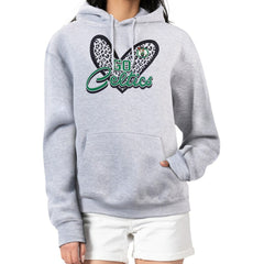 Heather Gray Boston Celtics G-III 4Her by Carl Banks Women's Leopard Heart Graphic Fleece Pullover Hoodie | NBA