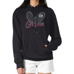 Black LA Clippers G-III 4Her by Carl Banks Women's Leopard Heart Graphic Fleece Pullover Hoodie | NBA