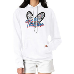 White Oklahoma City Thunder G-III 4Her by Carl Banks Women's Leopard Heart Graphic Fleece Pullover Hoodie | NBA