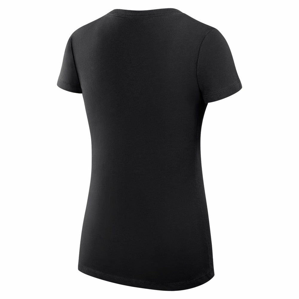 Black Los Angeles Lakers G-III 4Her by Carl Banks Women's Super-Slim Fit Lightweight Leopard Heart V-Neck T-Shirt | NBA
