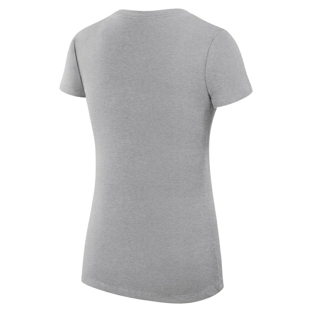 Heather Gray Oklahoma City Thunder G-III 4Her by Carl Banks Women's Super-Slim Fit Lightweight Leopard Heart V-Neck T-Shirt | NBA