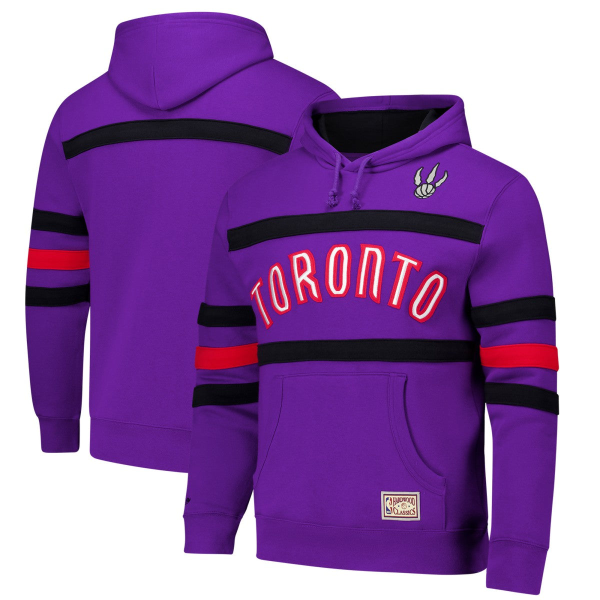 Purple Toronto Raptors Hardwood Classics Nights Head Coach Pullover Hoodie | NBA