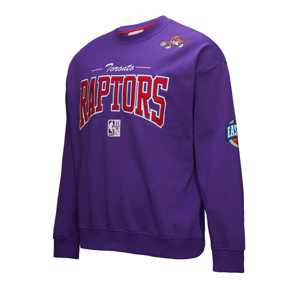 Purple Toronto Raptors Hardwood Classics There & Back 2.0 Vintage Pullover Sweatshirt | NBA