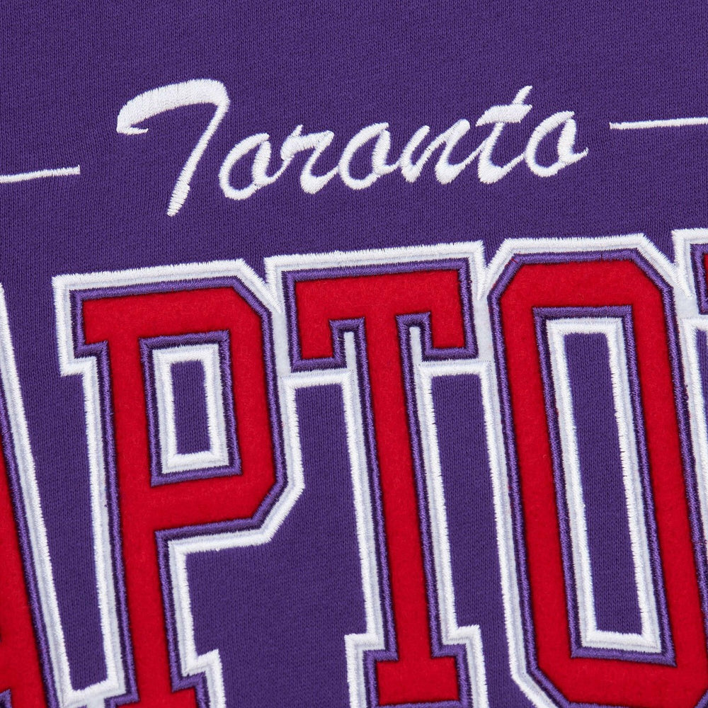 Purple Toronto Raptors Hardwood Classics There & Back 2.0 Vintage Pullover Sweatshirt | NBA