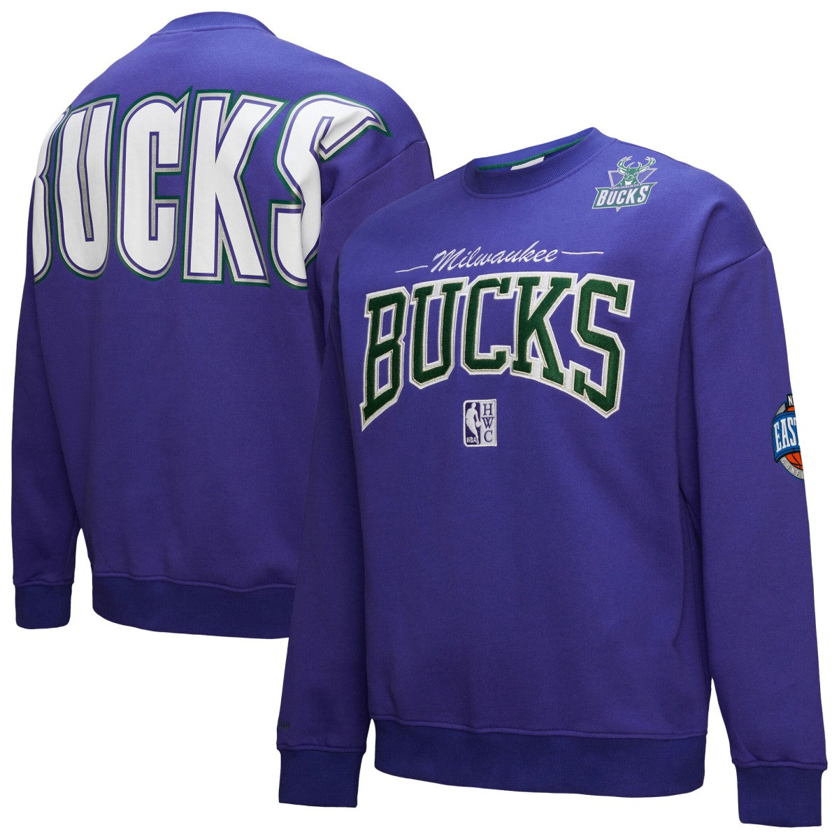 Purple Milwaukee Bucks Hardwood Classics There & Back 2.0 Vintage Pullover Sweatshirt | NBA