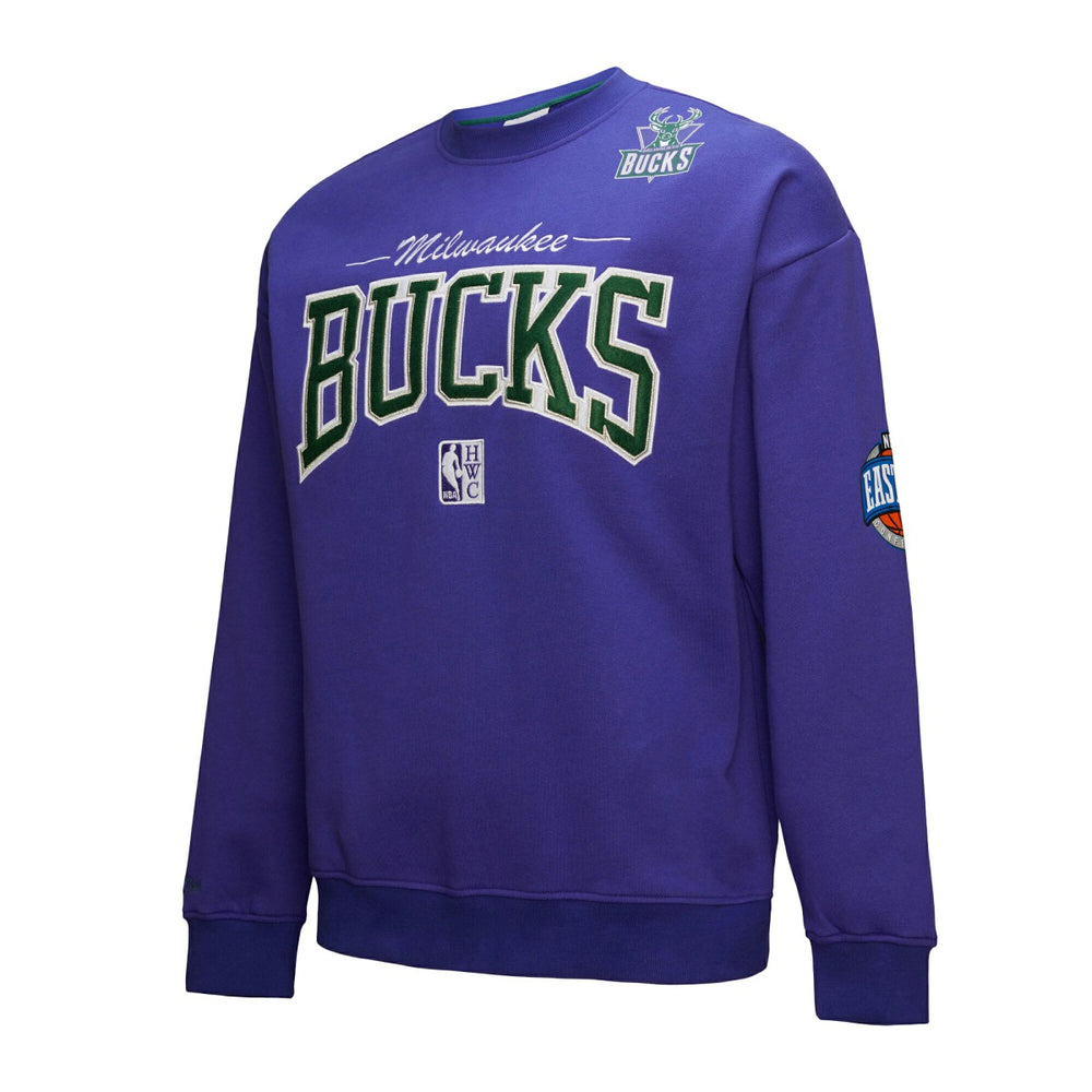 Purple Milwaukee Bucks Hardwood Classics There & Back 2.0 Vintage Pullover Sweatshirt | NBA