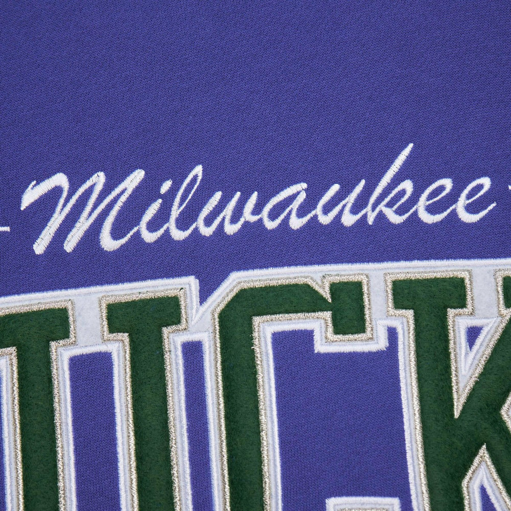 Purple Milwaukee Bucks Hardwood Classics There & Back 2.0 Vintage Pullover Sweatshirt | NBA
