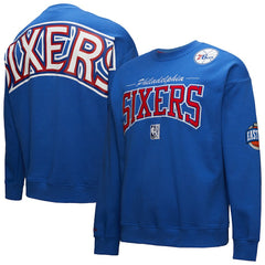 Royal Philadelphia 76ers Hardwood Classics There & Back 2.0 Vintage Pullover Sweatshirt | NBA