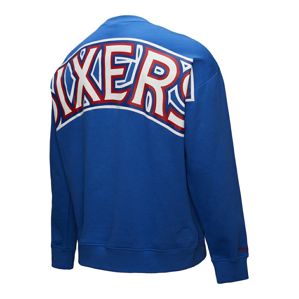 Royal Philadelphia 76ers Hardwood Classics There & Back 2.0 Vintage Pullover Sweatshirt | NBA