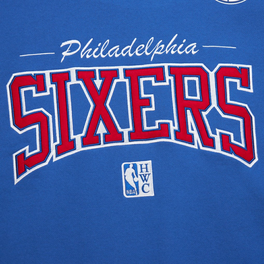Royal Philadelphia 76ers Hardwood Classics There & Back 2.0 Vintage Pullover Sweatshirt | NBA