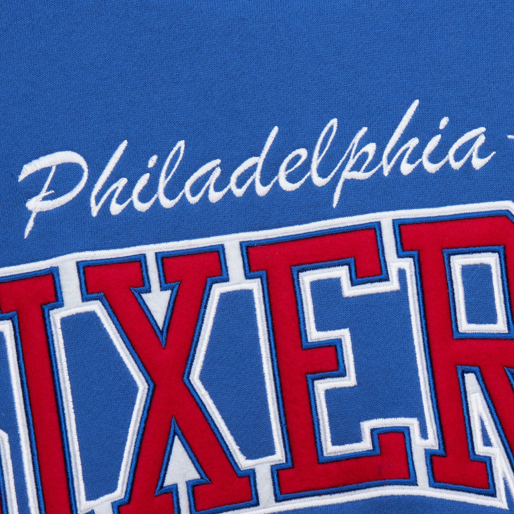 Royal Philadelphia 76ers Hardwood Classics There & Back 2.0 Vintage Pullover Sweatshirt | NBA