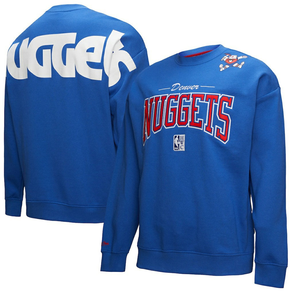 Royal Denver Nuggets Hardwood Classics There & Back 2.0 Vintage Pullover Sweatshirt sale | NBA