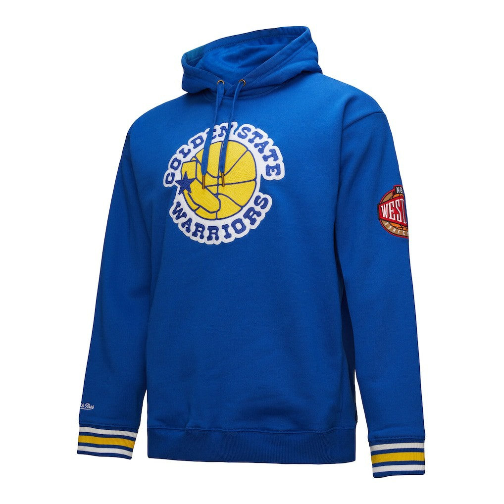 Royal Golden State Warriors Chainstitch Applique Vintage Heavyweight Pullover Hoodie sale | NBA