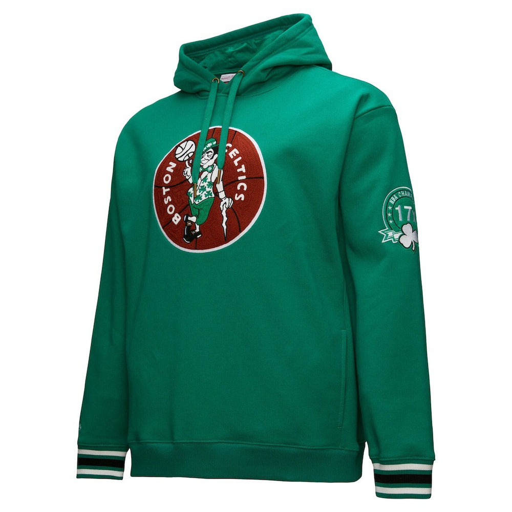 Kelly Green Boston Celtics Chainstitch Applique Vintage Heavyweight Pullover Hoodie | NBA