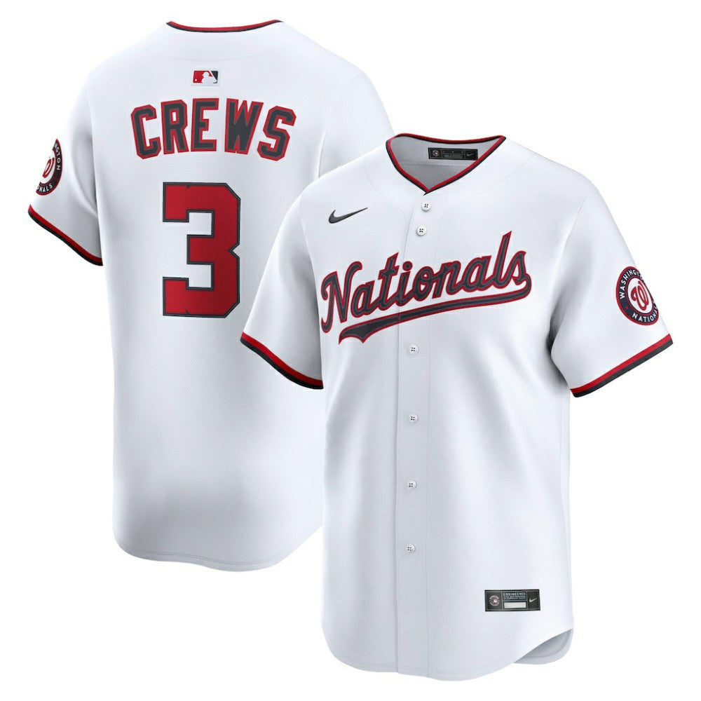 Dylan Crews Washington Nationals Nike Home Limited Player Jersey - MLB Jerseys