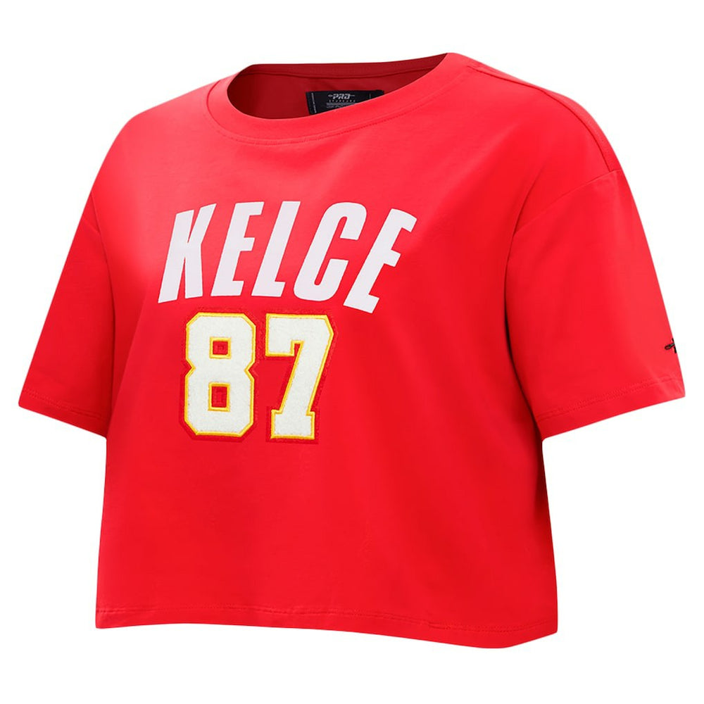 Kansas City Chiefs Travis Kelce  Pro Standard Women's Player Name & Number Cropped Boxy T-Shirt | NFL Online