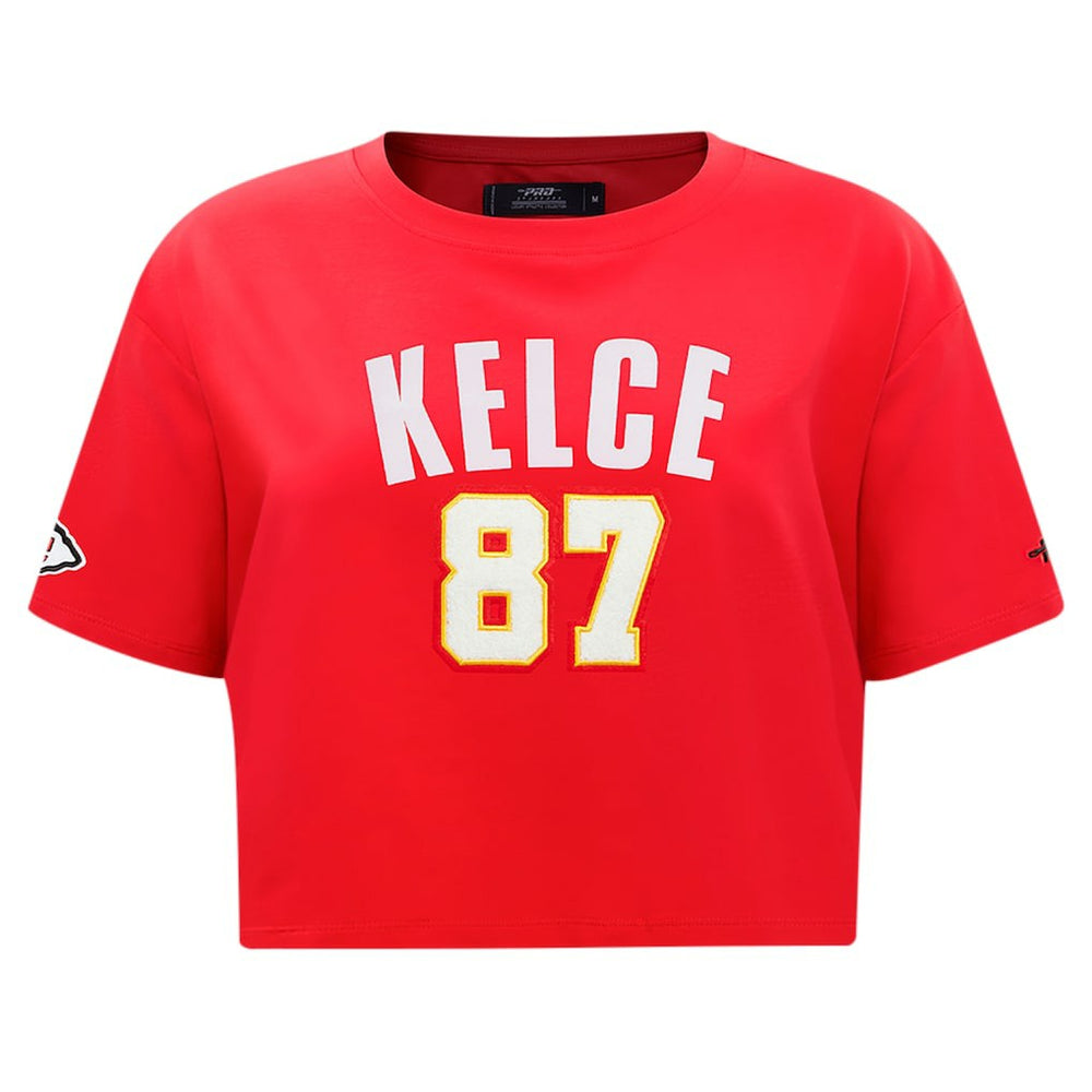 Kansas City Chiefs Travis Kelce  Pro Standard Women's Player Name & Number Cropped Boxy T-Shirt | NFL Online