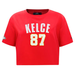Kansas City Chiefs Travis Kelce  Pro Standard Women's Player Name & Number Cropped Boxy T-Shirt | NFL Online