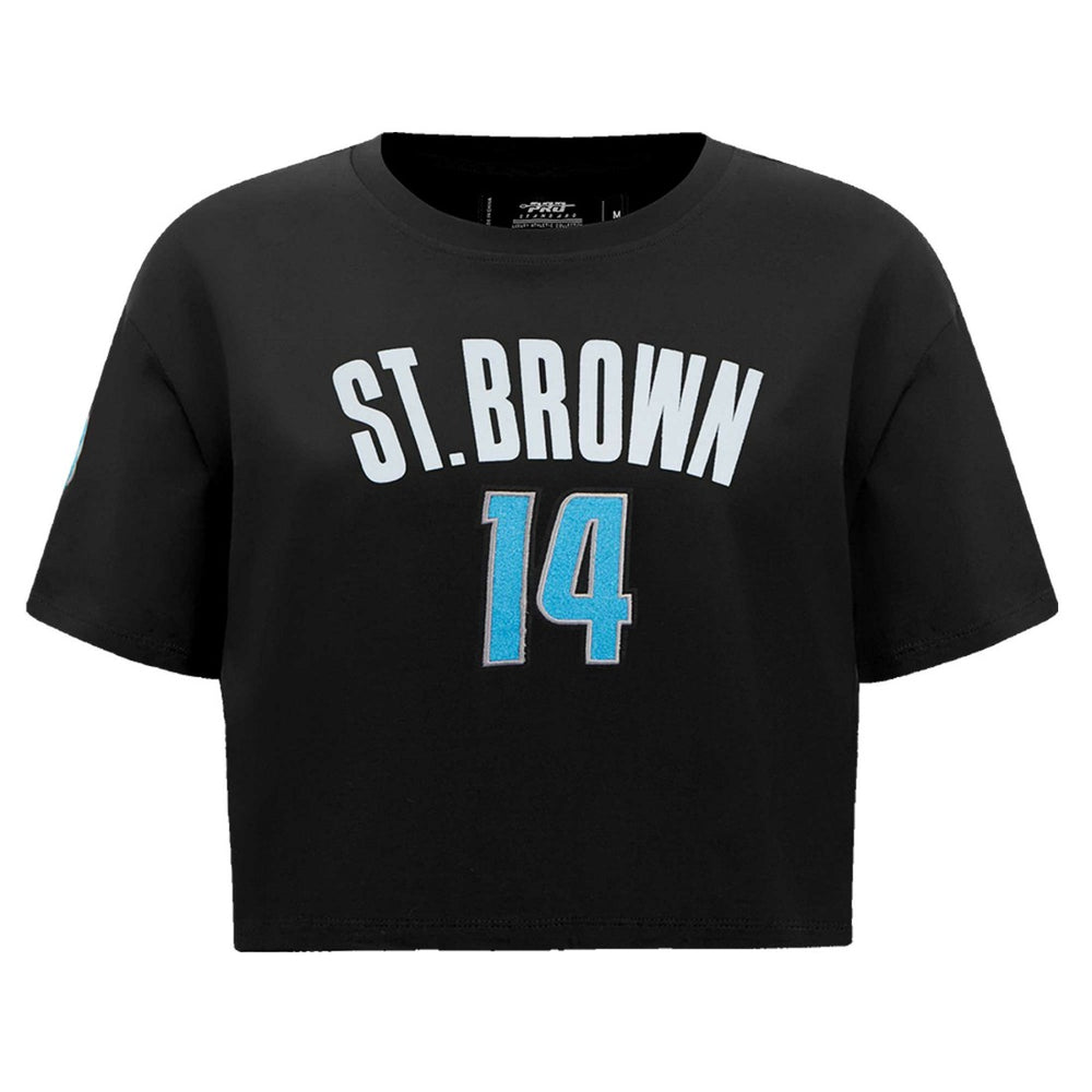 Detroit Lions Amon-Ra St. Brown  Pro Standard Women's Player Name & Number Cropped Boxy T-Shirt | NFL New