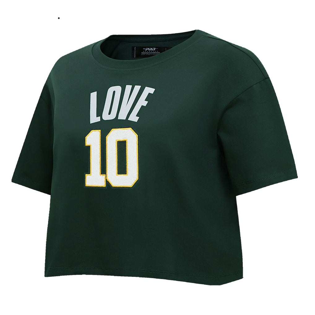 Green Bay Packers Jordan Love  Pro Standard Women's Player Name & Number Cropped Boxy T-Shirt | NFL Hot