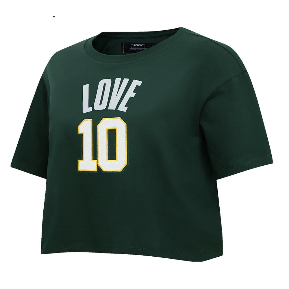 Green Bay Packers Jordan Love  Pro Standard Women's Player Name & Number Cropped Boxy T-Shirt | NFL Hot