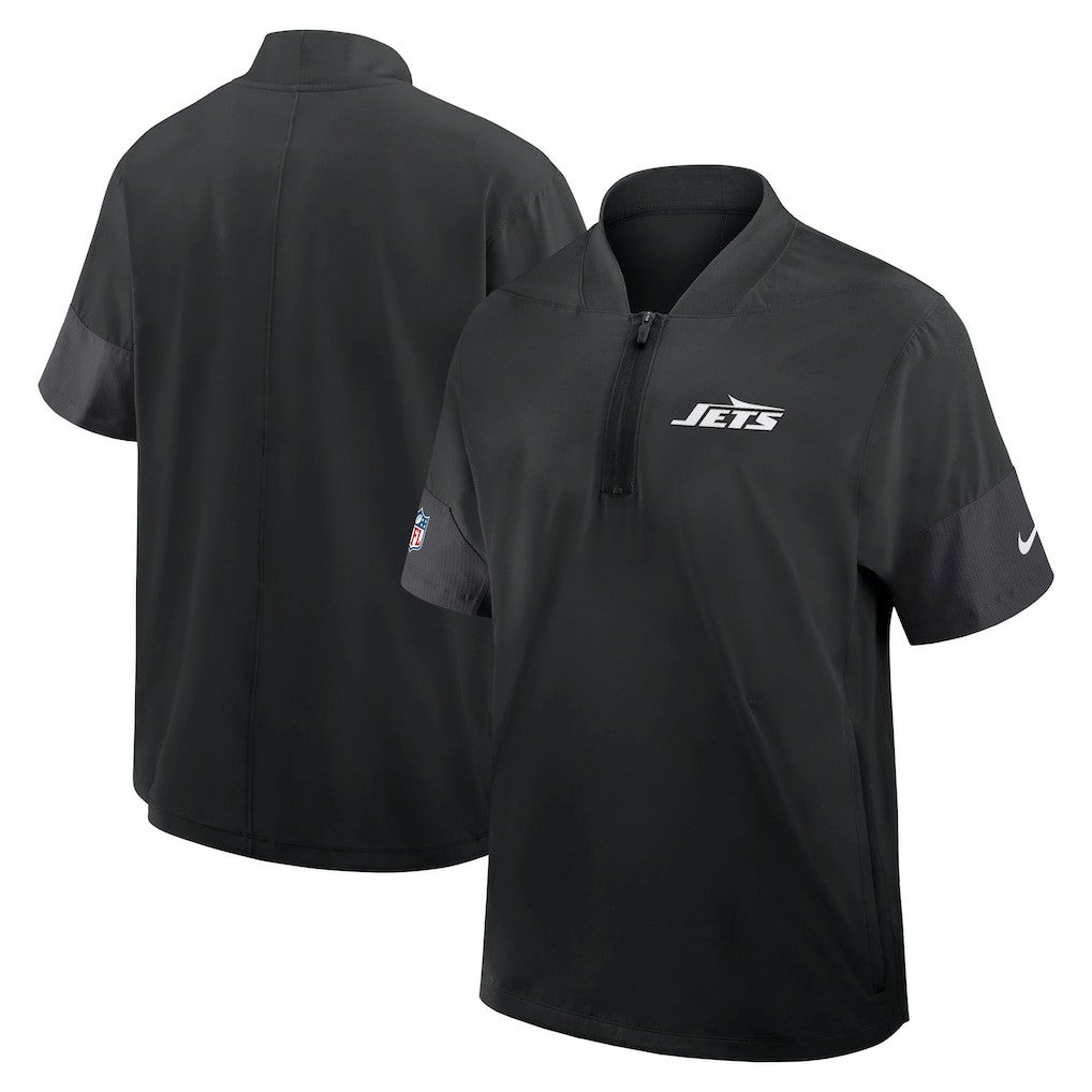 New York Jets Sideline Short Sleeve Quarter-Zip Dri-FIT Coach Jacket | NFL Hot