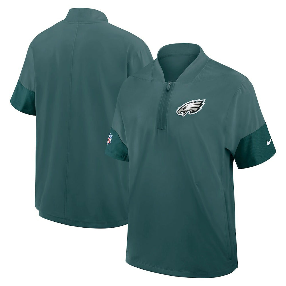 Philadelphia Eagles Sideline Short Sleeve Quarter-Zip Dri-FIT Coach Jacket | NFL US