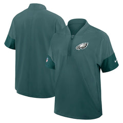 Philadelphia Eagles Sideline Short Sleeve Quarter-Zip Dri-FIT Coach Jacket | NFL US